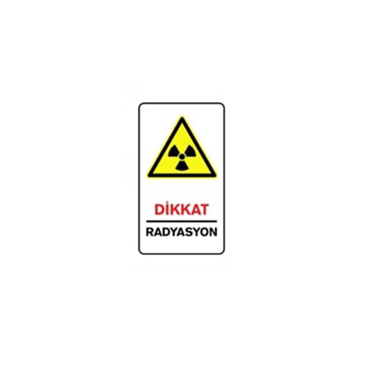 C131 Dikkat Radyasyon 15x25 Cm resmi